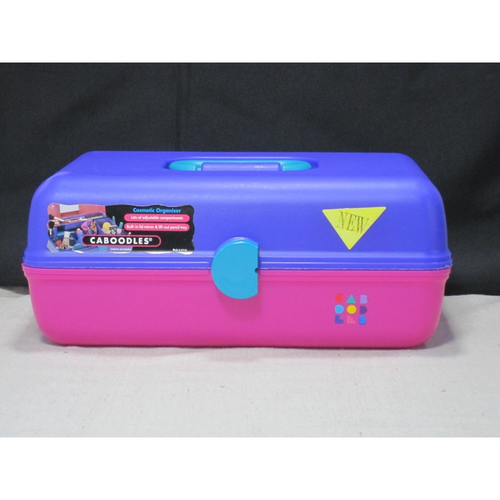 Vintage Caboodles Organizer Vanity Purple Pink Makeup Case Cosmetic Storage 2762